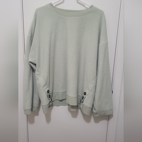 COZY MADEWELL•Resourced•Brushed Side Button Oversized Sweatshirt•Size X-Large - Picture 8 of 11